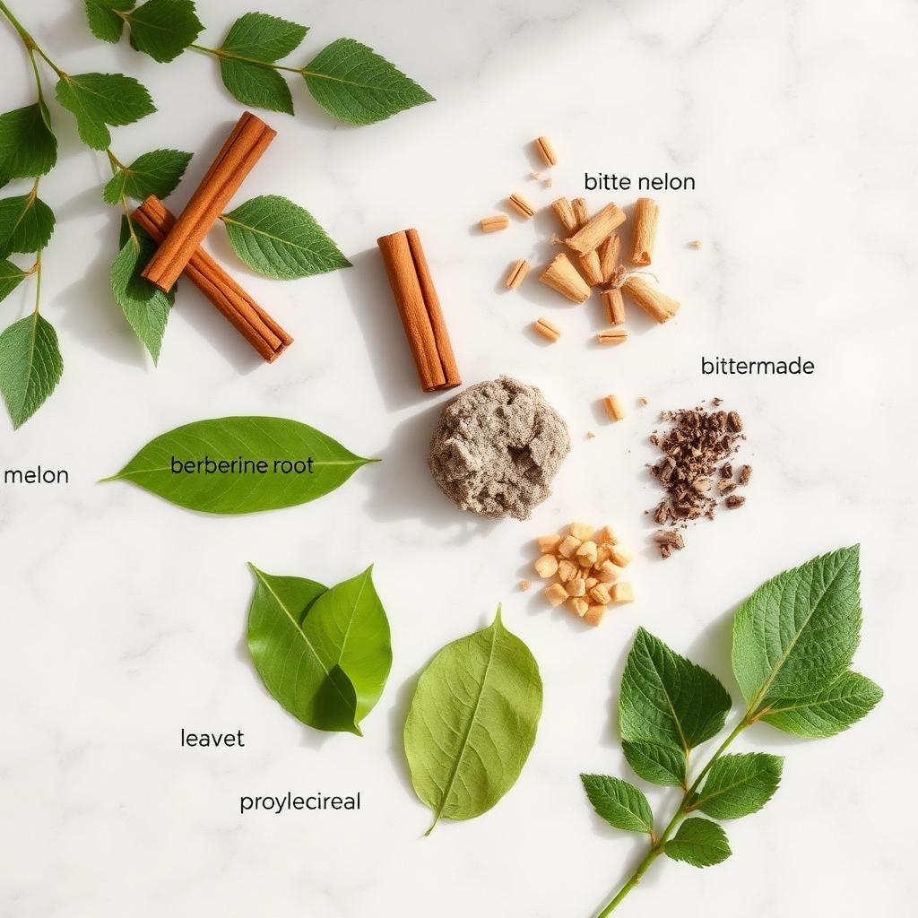 InsuCalmX natural ingredients: cinnamon, berberine, gymnema, banaba, chromium